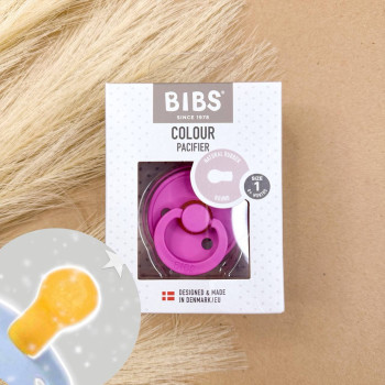 Пустушка BIBS класична кругла Colour Темно-рожева