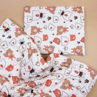 Ковдра, подушка для новонароджених в дитячу кроватку Бежеві ведмедики.