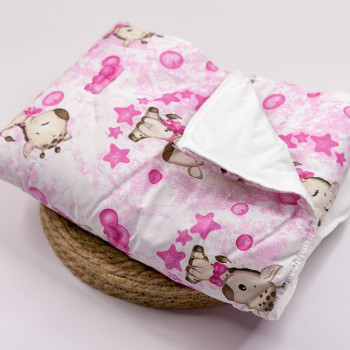 Бавовняна пелюшка · Рожева з жирафиками · З синтепоном — Babywear