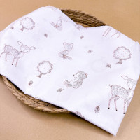 Бавовняна пелюшка · 90×110 см · Біла з лісами — Babywear