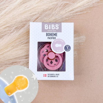 Пустушка квіточка BIBS BOHEME класична кругла Насичено-рожева