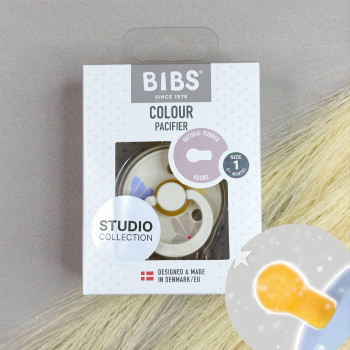 Пустушка BIBS класична кругла Color Біла з квіточками