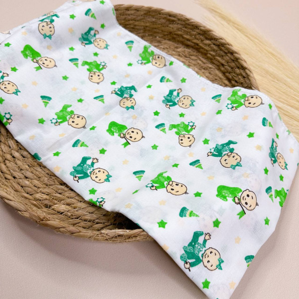Ситцева пелюшка · 90×100 см · Салатові зелені малюки — Babywear