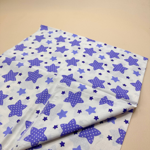 Ситцева пелюшка · 90×100 см · Фіолетові зірочки — Babywear