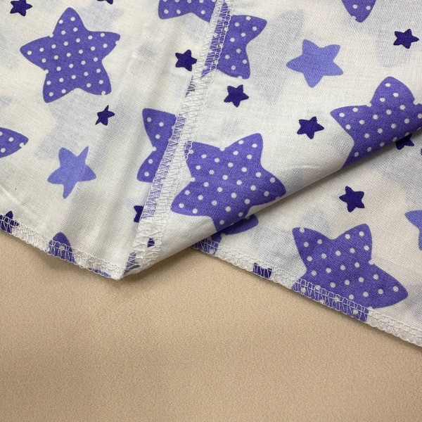 Ситцева пелюшка · 90×100 см · Фіолетові зірочки — Babywear