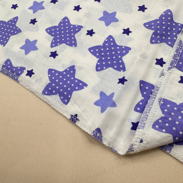 Ситцева пелюшка · 90×100 см · Фіолетові зірочки — Babywear