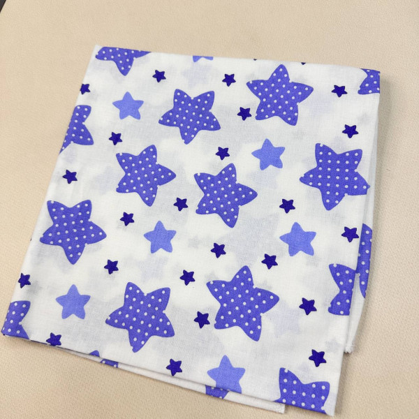 Ситцева пелюшка · 90×100 см · Фіолетові зірочки — Babywear