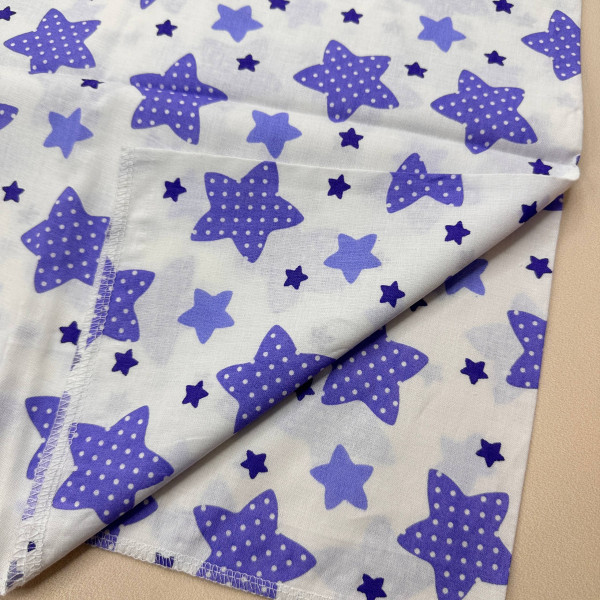 Ситцева пелюшка · 90×100 см · Фіолетові зірочки — Babywear