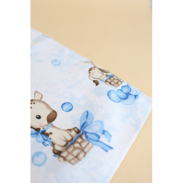 Непромокаюча пелюшка · 120×60 см · Жирафи сині бульбашки — Babywear