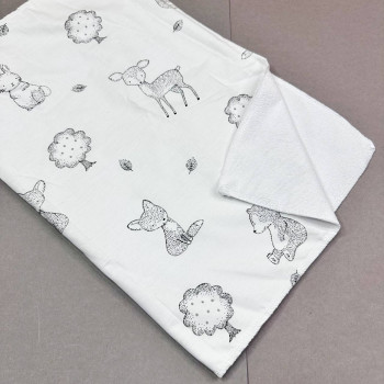 Непромокаюча пелюшка · 120×60 см · Сірі лісові тварини — Babywear