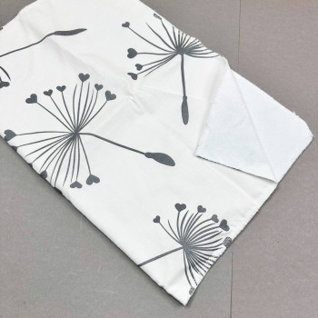 Непромокаюча пелюшка · 120×60 см. · Біла сірі кульбаби — Babywear