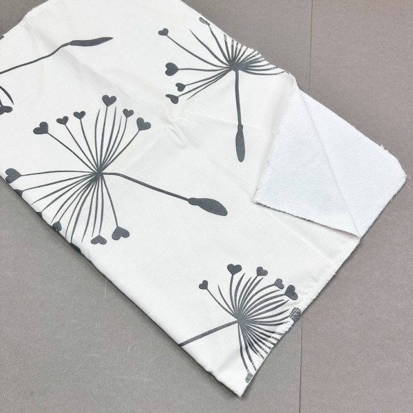 Непромокаюча пелюшка · 120×60 см. · Біла сірі кульбаби — Babywear