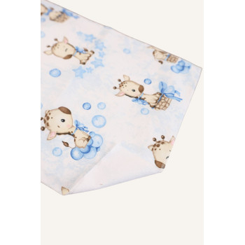 Непромокаюча пелюшка · 80×65 см · Жирафи сині бульбашки — Babywear