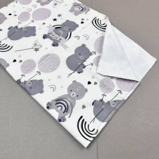 Непромокаюча пелюшка · 60×45 см · Сірі ведмедики з радугами — Babywear