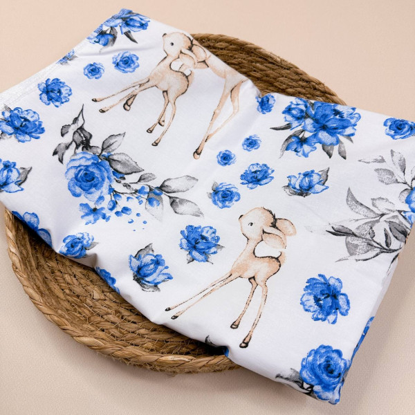 Непромокаюча пелюшка · 60×45 см · Лами сині квіточки — Babywear