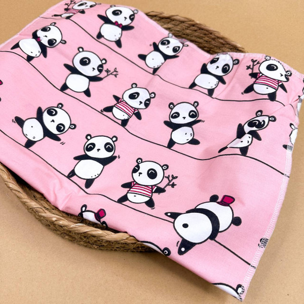Непромокаюча пелюшка · 60×45 см · Рожева з пандами — Babywear