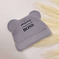 Шапочка із байки з вушками Сіра " Mini boss"