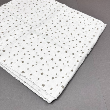 Муслінова пелюшка · 90×80 см. · Сірі зірочки — Babywear