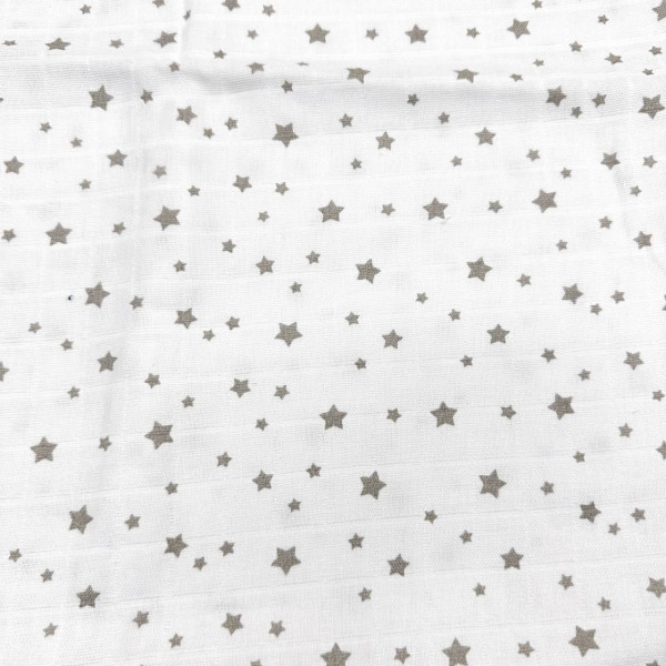 Муслінова пелюшка · 90×80 см. · Сірі зірочки — Babywear