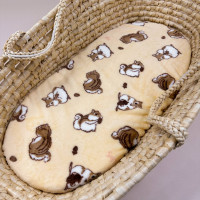 Простинка із махри у візочок бежева з білочками