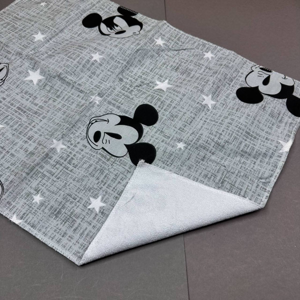 Непромокаюча пелюшка · 80×65 см · Сіра з Міккі — Babywear