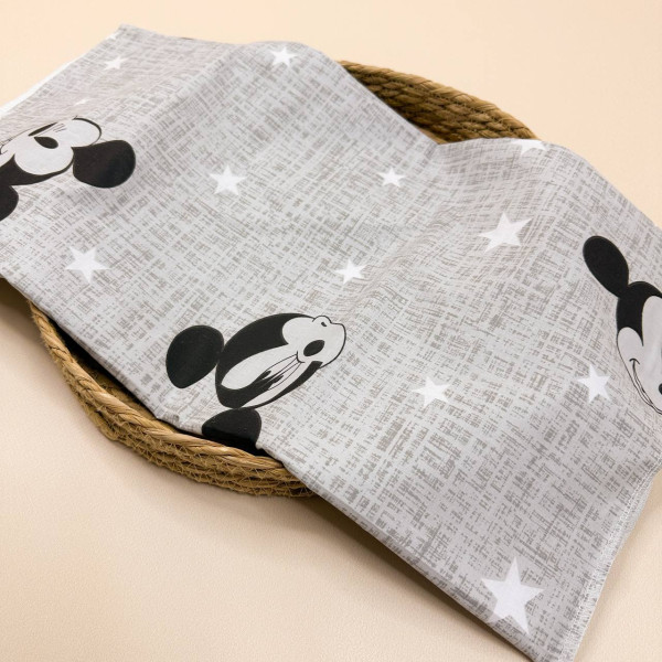 Непромокаюча пелюшка · 80×65 см · Сіра з Міккі — Babywear