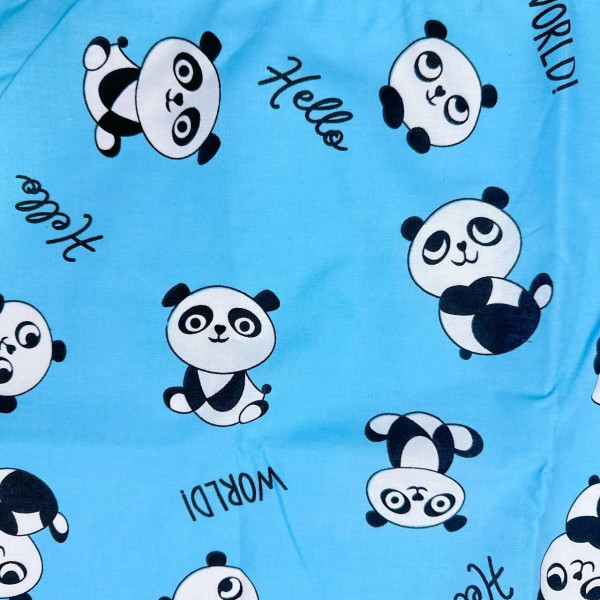 Непромокаюча пелюшка · 60×45 см · Блакитна з пандочками — Babywear