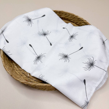 Бавовняна пелюшка · 90×110 см · Біла з кульбабами — Babywear