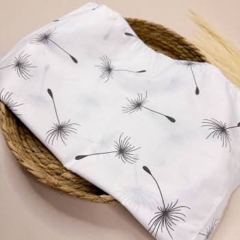 Бавовняна пелюшка · 90×70 см · Біла із кульбабами — Babywear