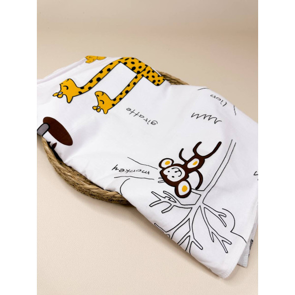 Непромокаюча пелюшка · 120×60 см · Екзотичні тварини — Babywear