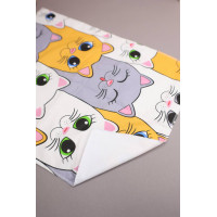 Непромокаюча пелюшка · 120×60 см · Білі сірі коти — Babywear