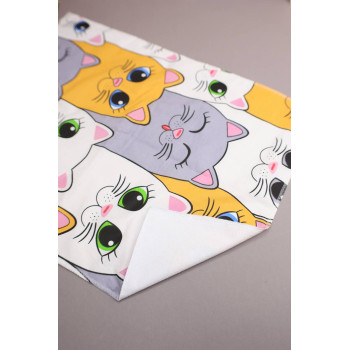 Непромокаюча пелюшка · 120×60 см · Білі сірі коти — Babywear