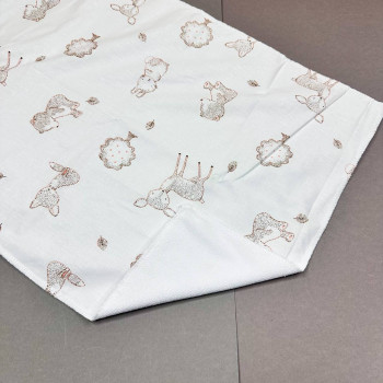 Непромокаюча пелюшка · 120×60 см · Бежеві лісові тварини — Babywear