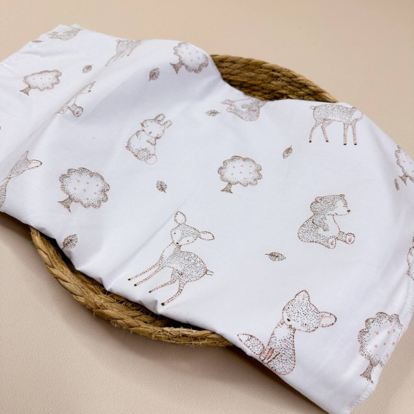 Непромокаюча пелюшка · 120×60 см · Бежеві лісові тварини — Babywear
