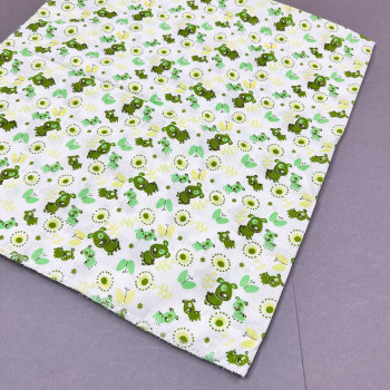 Ситцева пелюшка · 90×100 см · Зелені песики — Babywear