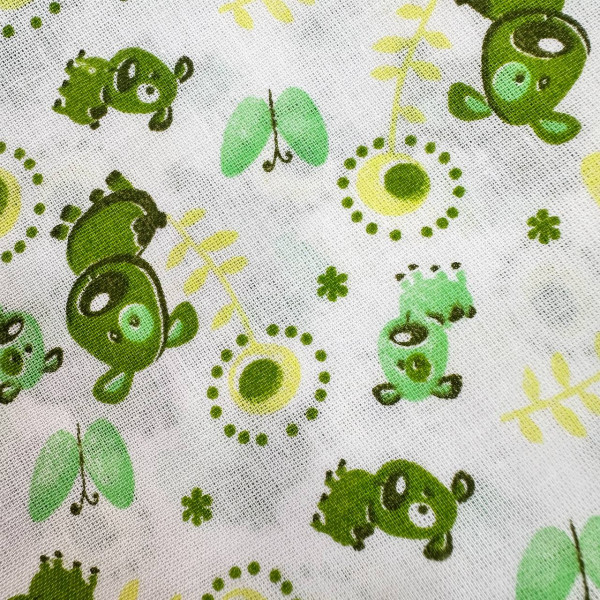 Ситцева пелюшка · 90×100 см · Зелені песики — Babywear