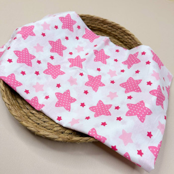 Ситцева пелюшка · 90×100 см · Рожеві зірочки — Babywear