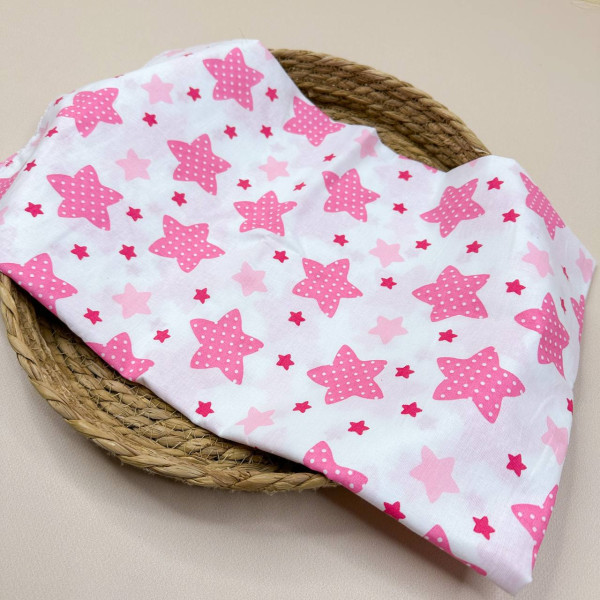 Ситцева пелюшка · 90×100 см · Рожеві зірочки — Babywear