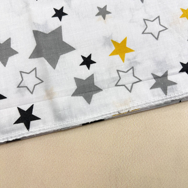 Бавовняна пелюшка · 90×110 см · Біло-жовті зірочки — Babywear