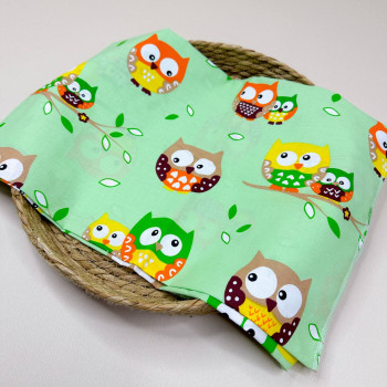 Бавовняна пелюшка · 90×110 см · Зелені сови — Babywear