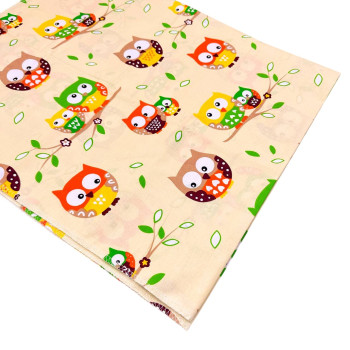 Бавовняна пелюшка · 70×90 см · Жовті сови — Babywear