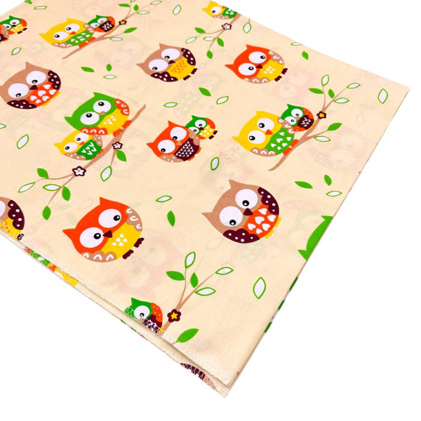 Бавовняна пелюшка · 70×90 см · Жовті сови — Babywear