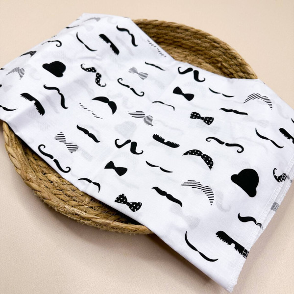 Бавовняна пелюшка · 90×70 см · Чорні вусики — Babywear
