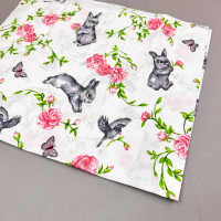 Бавовняна пелюшка · 90×70 см · Зайченя та троянди — Babywear