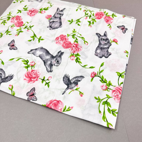 Бавовняна пелюшка · 90×70 см · Зайченя та троянди — Babywear