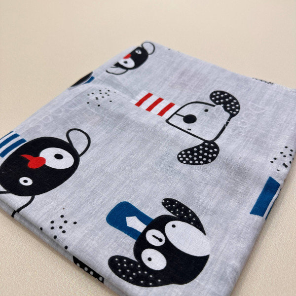 Бавовняна пелюшка · 70×90 см · Сірі собачки · 100% бавовна — Babywear