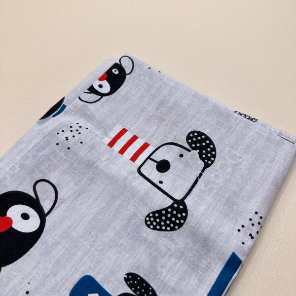Бавовняна пелюшка · 70×90 см · Сірі собачки · 100% бавовна — Babywear