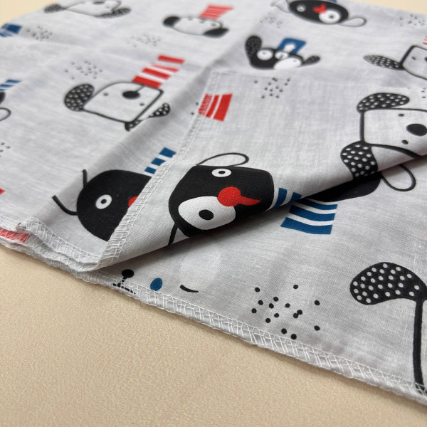 Бавовняна пелюшка · 70×90 см · Сірі собачки · 100% бавовна — Babywear
