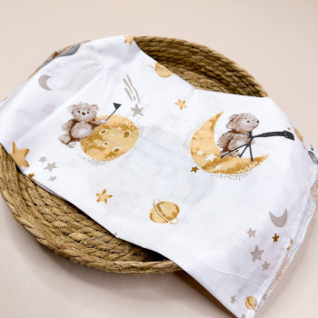 Бавовняна пелюшка · 90×70 см · Ведмедик на місяці — Babywear