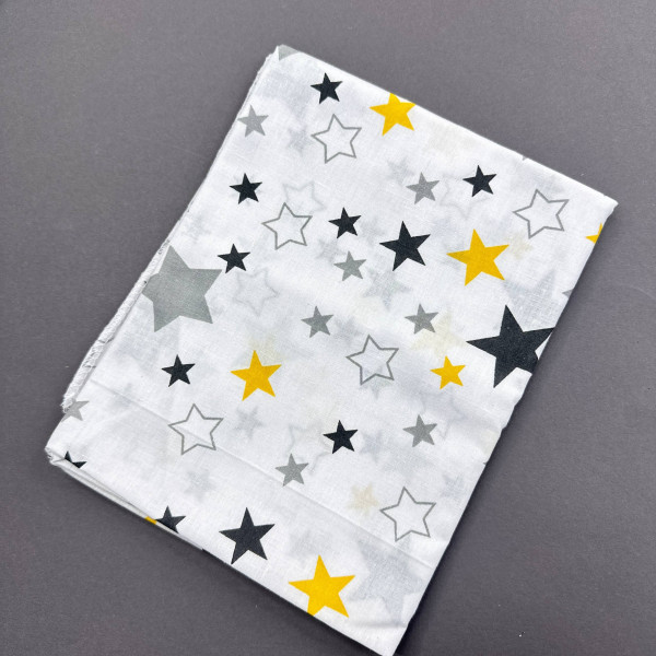 Бавовняна пелюшка · 90×70 см · Біло-жовті зірочки — Babywear
